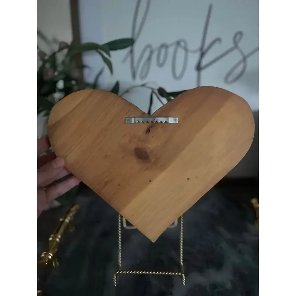 Vintage 80s 90s Heart-Shaped Wooden Wall Shelf Country Cottage Butter Mom Decor